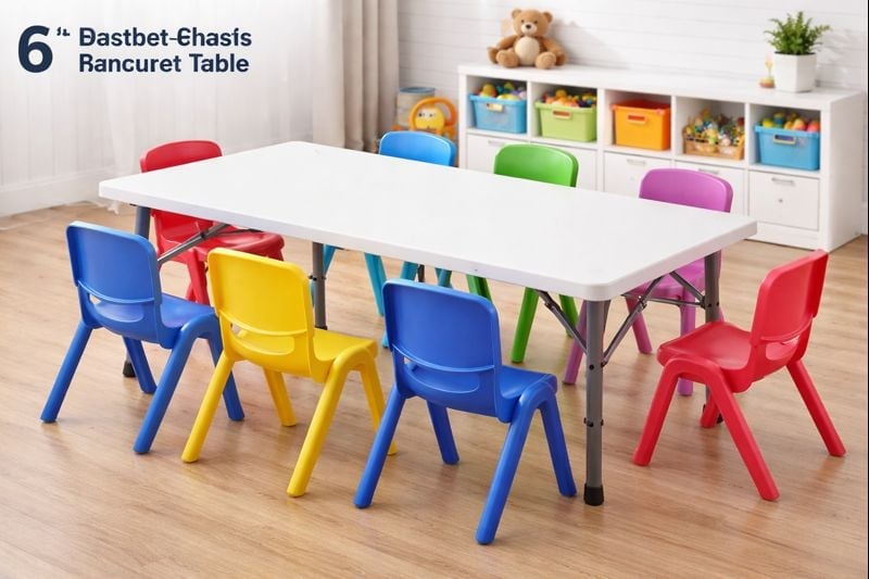 6' Banquet Plastic Child (Adjustable Height)